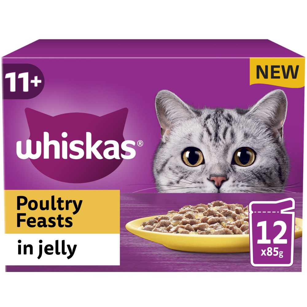 Whiskas Whiskas 11_Plus Feasts Chicken Senior Wet Cat Food pet food packaging